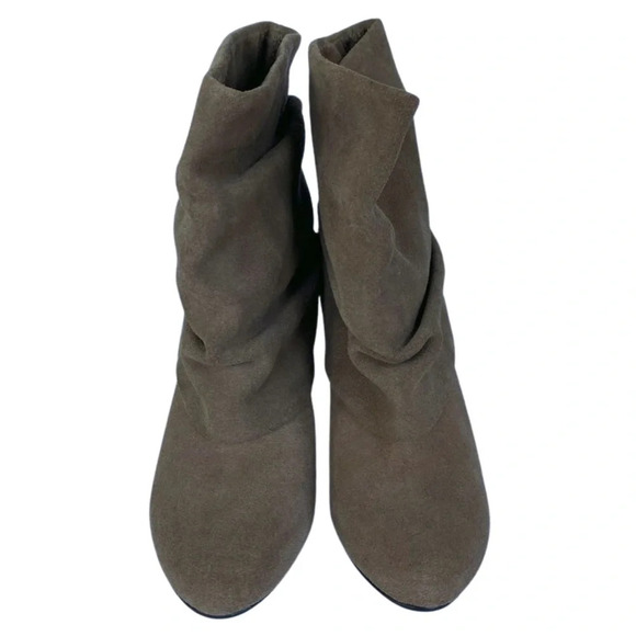 Steve Madden, Carlsen, Slouch Cuffed Suede Ankle Bootie, Brown, Tan - Picture 2 of 11